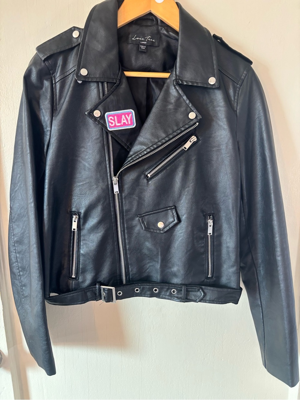 Luxe Faux Leather Moto Jacket - Black